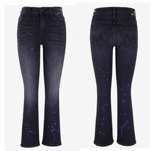 MOTHER DENIM The Insider Splattered Paint Ankle High Rise Jeans RAIN CITY LIGHTS
